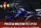 POLÍCIA MILITAR RECUPERA MOTOCICLETA DE ORIGEM ILÍCITA E PRENDE SUSPEITO POR RECEPTAÇÃO