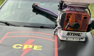 Polícia recupera bomba de pulverização furtada na zona rural de Minaçu