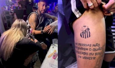 Neymar eterniza amor pelo Santos com nova tatuagem