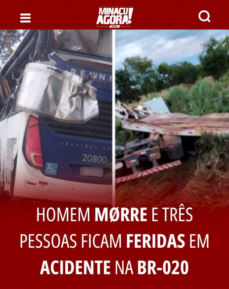 Homem morre e três pessoas ficam feridas em acidente na BR-020, em Alvorada do Norte