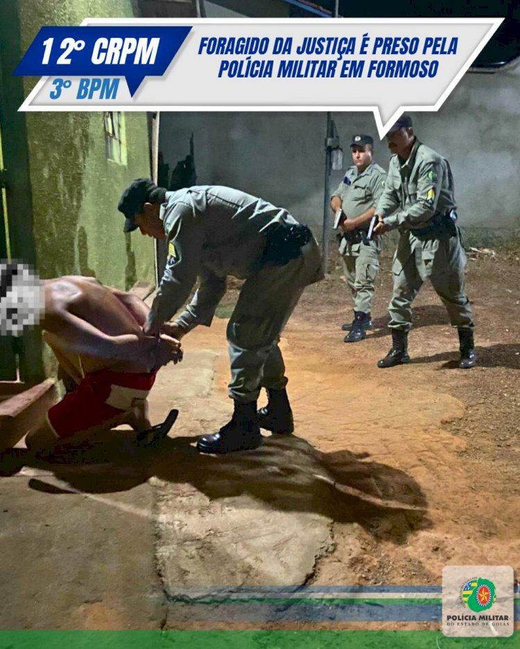 12° CRPM/3° BPM - FORAGIDO DA JUSTIÇA É PRESO PELA POLÍCIA MILITAR EM FORMOSO