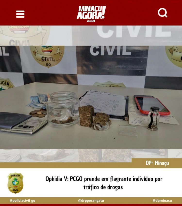Homem é preso em flagrante por tráfico de drogas em Minaçu