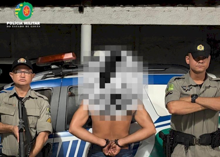 POLÍCIA MILITAR REALIZA A PRISÃO DE UM INDIVÍDUO POR VIOLÊNCIA DOMÉSTICA E POSSE IRREGULAR DE ARMA DE FOGO, EM MINAÇU